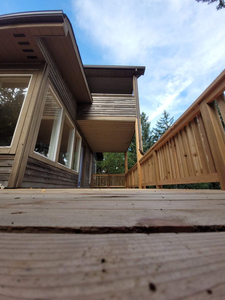 Saanich Peninsula — covered cedar deck, Saanich Peninsula