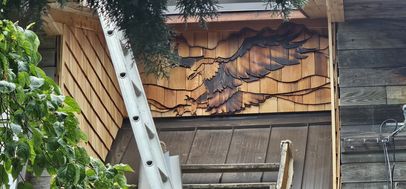 Salt Spring Island — panel and cedar installation progress