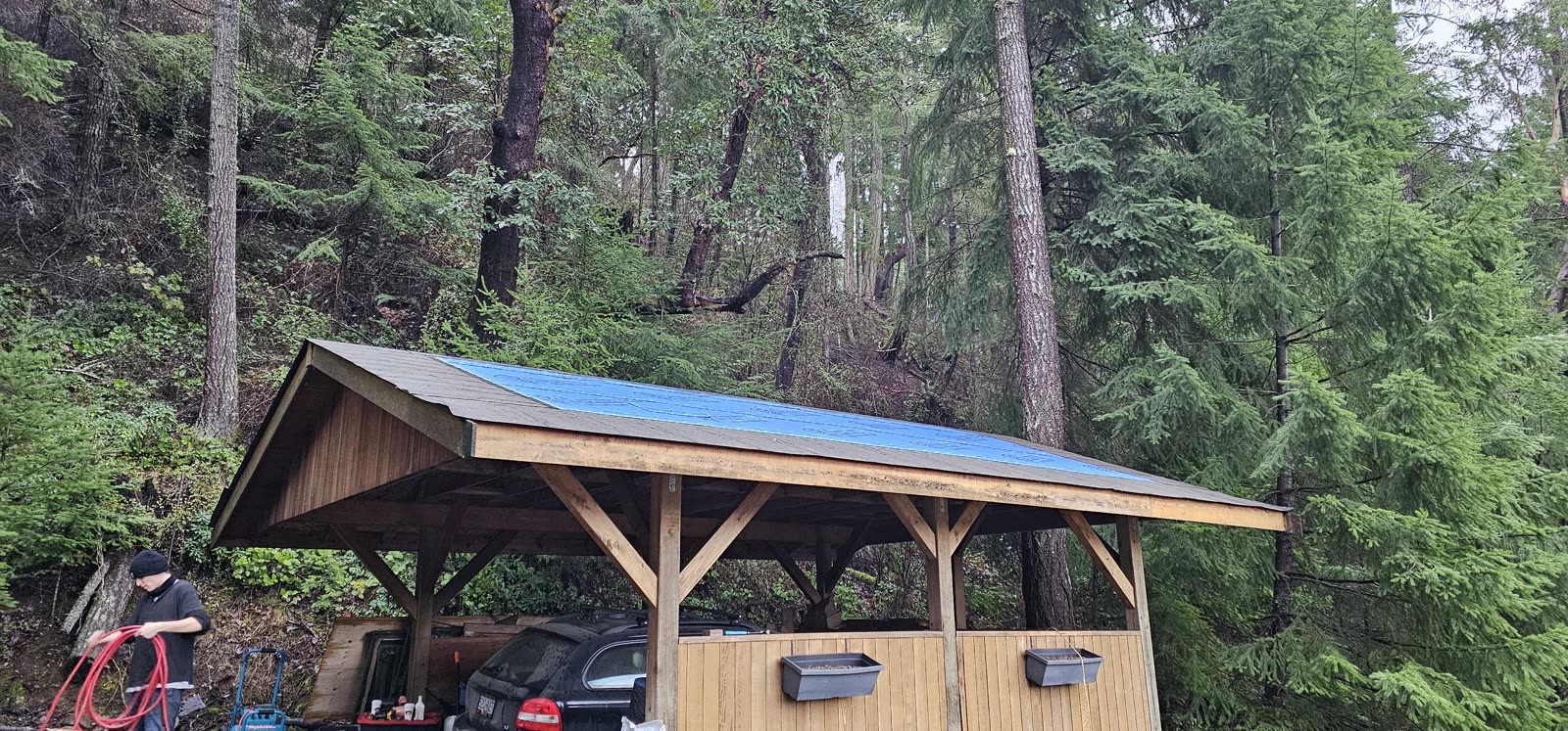 Salt Spring Island reroof — completed carport