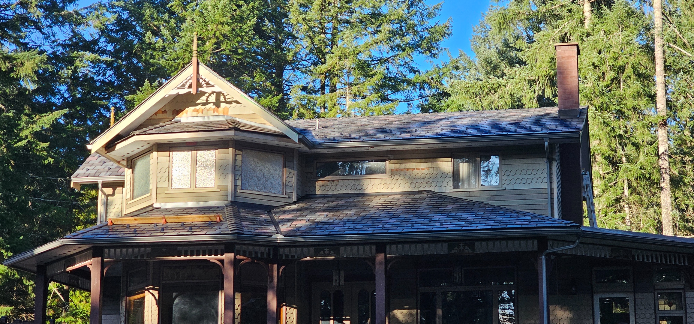 Victorian heritage home, Central Saanich — EnviroSlate synthetic slate reroof, Great Raven Renovations