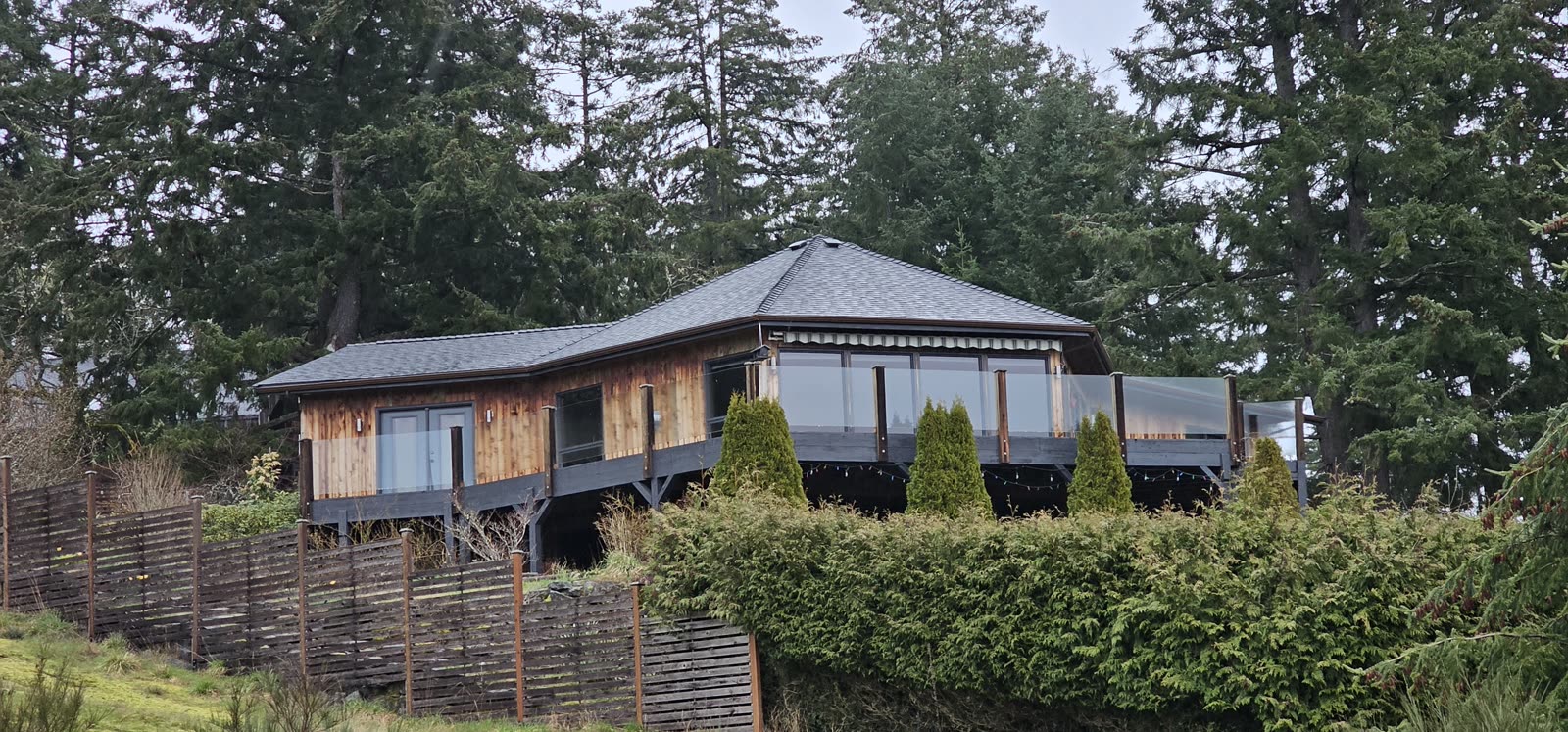 Salt Spring Island project — completed roof, second angle